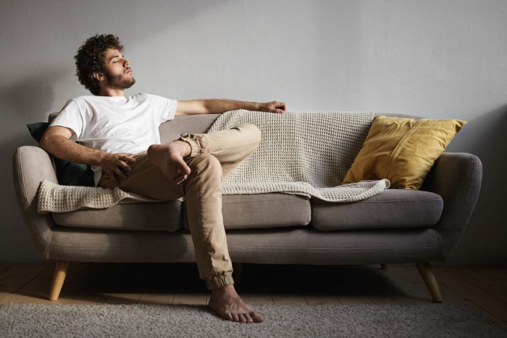 A young man resting with God in his heart.